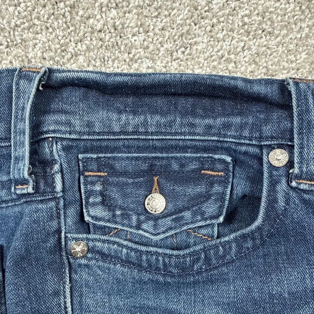True Religion Rocco Jeans Men's 34 Blue Relaxed Skinny Stretch Denim